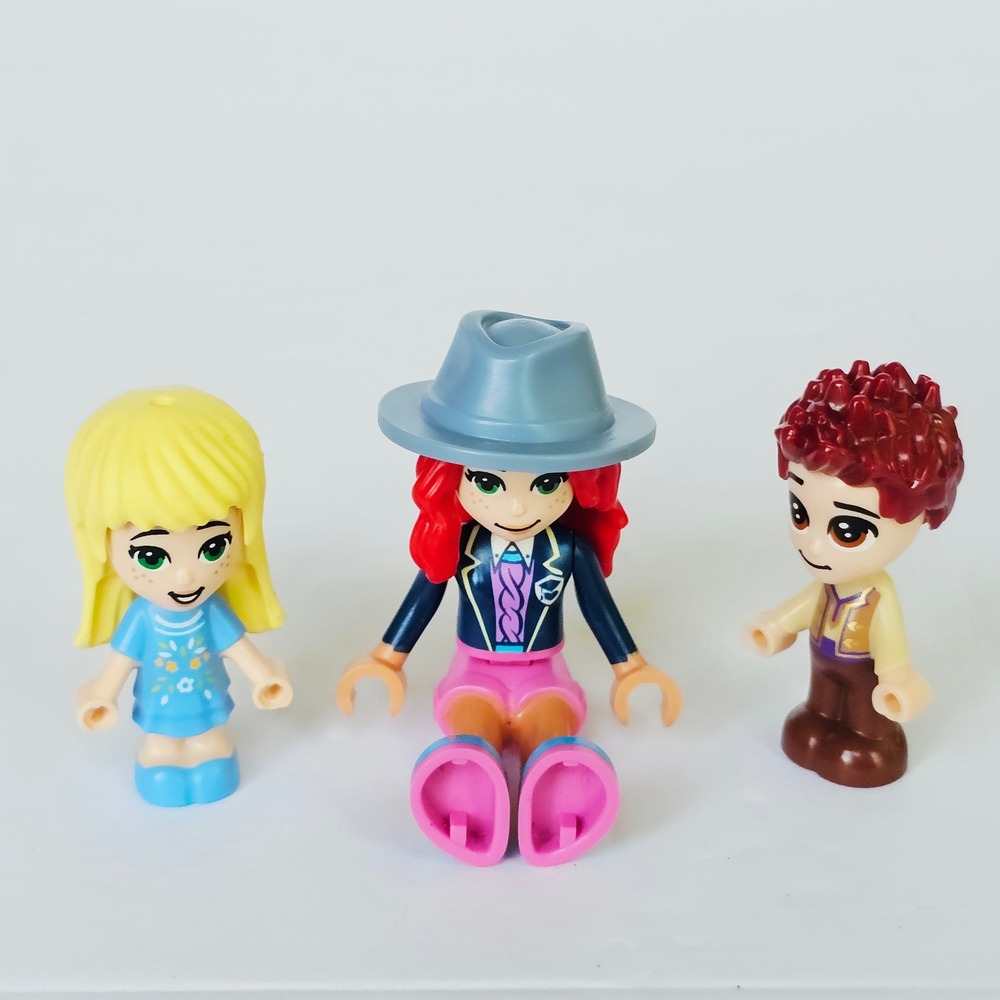 LEGO Friends Minidoll Hair Pieces Lot Yellow Blonde Red Fedora Hat Spiky 2355